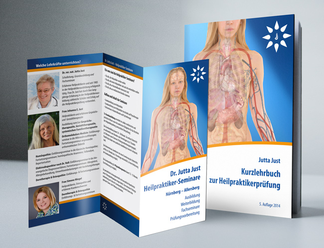 Buchcover & Flyer für Heilpraktiker-Schule