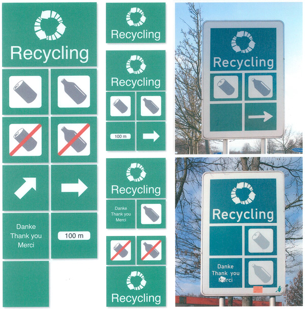 Beschilderung - Recycling an Autobahnraststätten