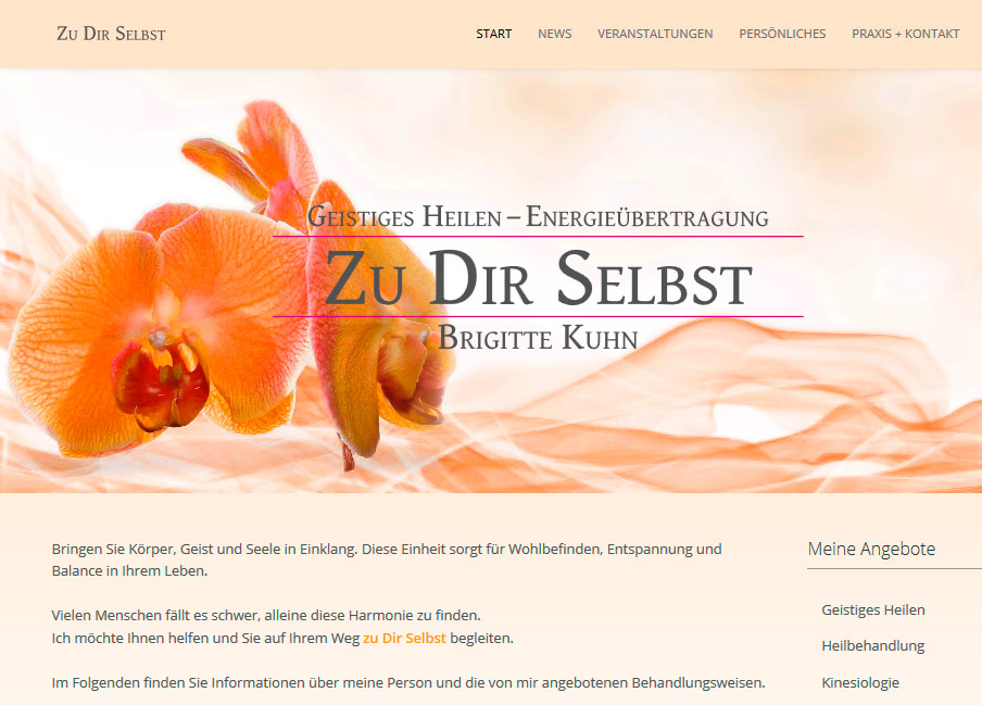 Website für spirituelle Dienstleistungen und Wellness